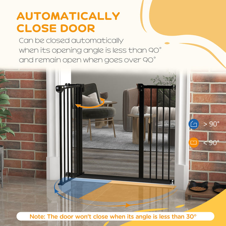 Adjustable Safety Gate w/ One Extensions, Four Adjustable Screws, Black