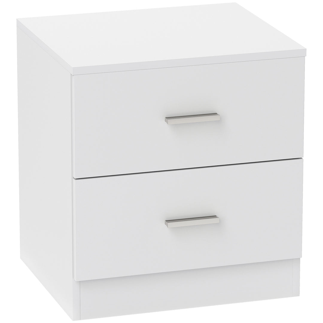 MCL Modern Bedside Table, Beside Cabinet with 2 Drawers, for Bedroom, Living Room, White