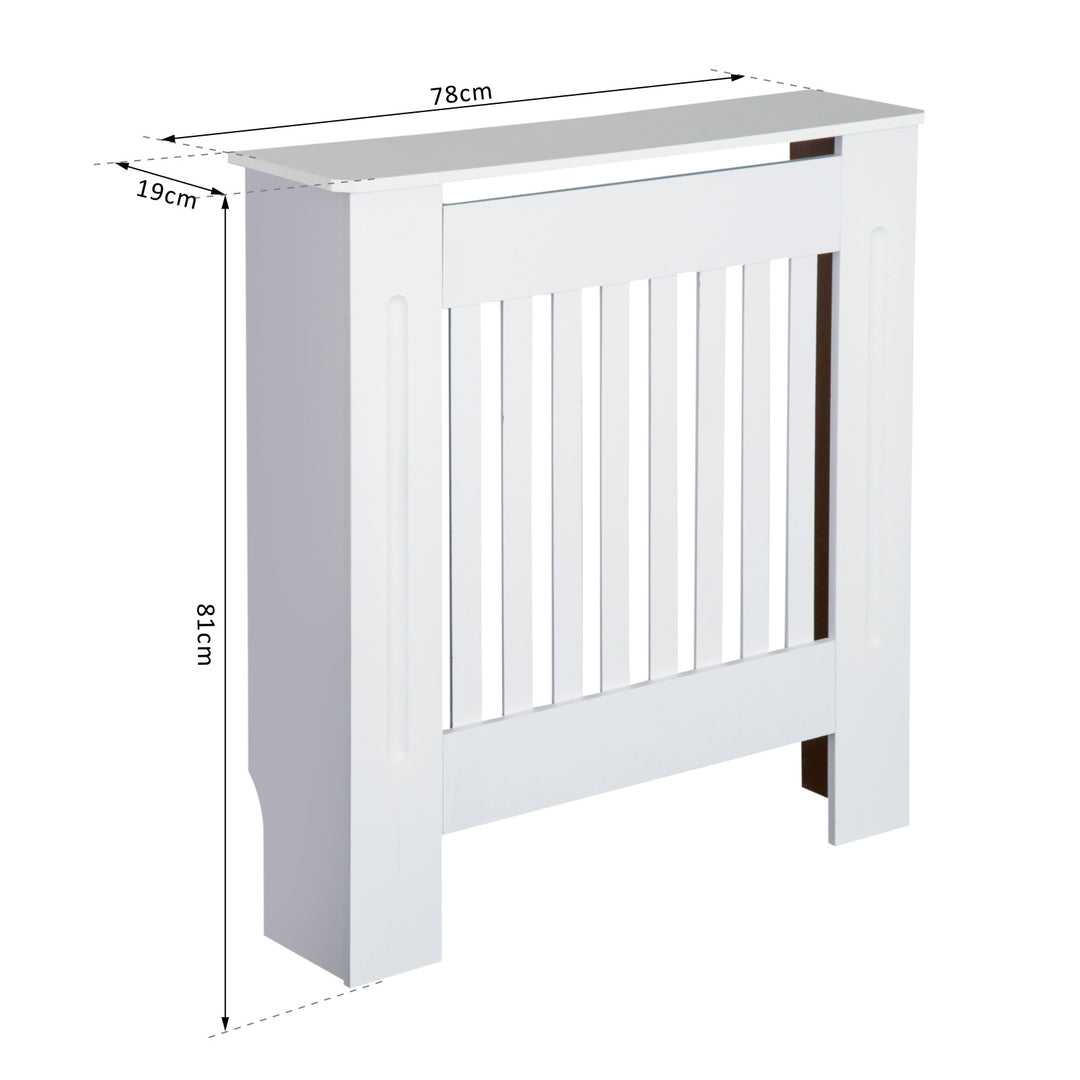 Slatted Radiator Cover Painted Cabinet MDF Lined Grill in White (78L x 19W x 81H cm)