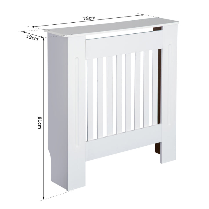 Slatted Radiator Cover Painted Cabinet MDF Lined Grill in White (78L x 19W x 81H cm)