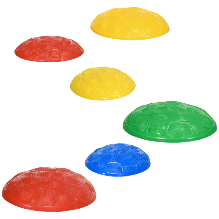 ZONEKIZ 6Pcs Kids Stepping Stones with Non-Slip Mats, Balance River Stones Indoor Outdoor Sensory Toys for 3-8 Years Old | Aosom UK