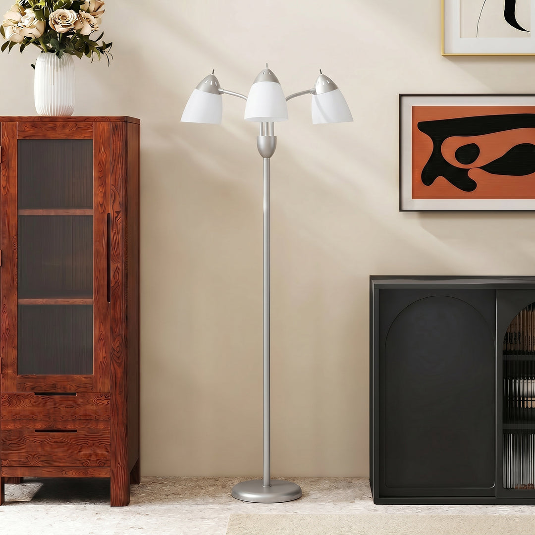 Arc Tree Floor Lamp with 3 Adjustable Rotating Lights, Industrial Stan