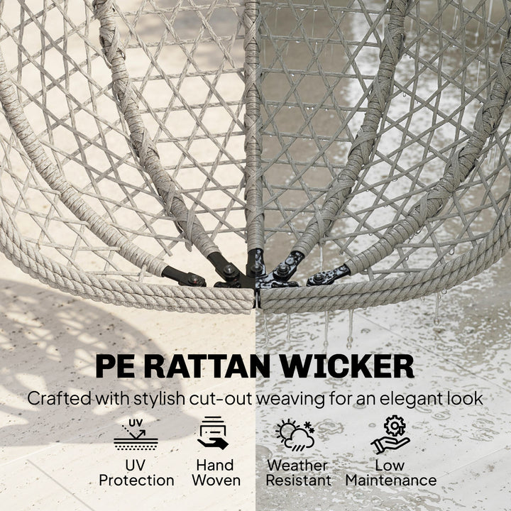 Hanging Egg Chair, Indoor Outdoor Rattan Hammock Swing Chair with Stan