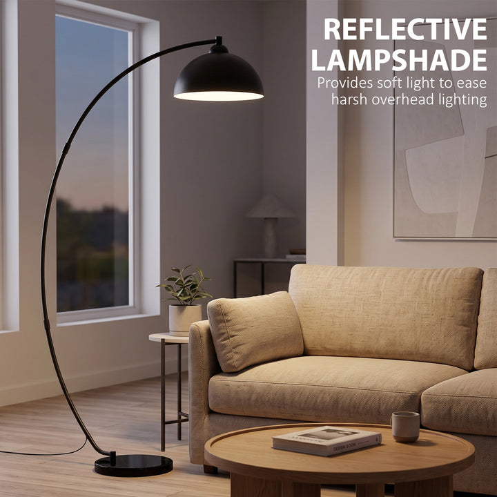 C-Shaped Floor Lamp, Modern Standing Lamp with Bowl-Shaped Reflective - view 5