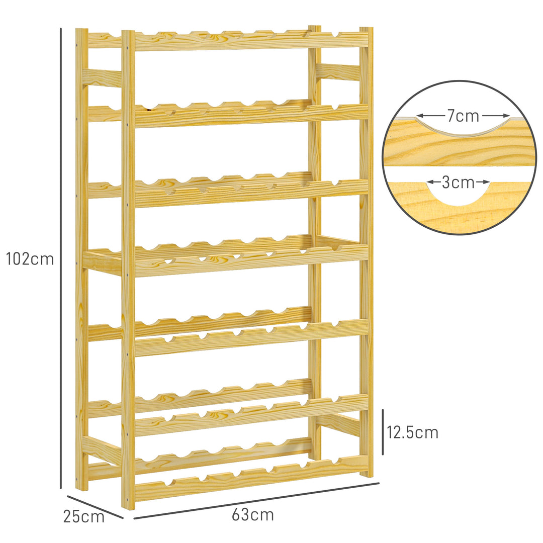 42-Bottle Wooden Wine Rack - Natural Finish - view 3