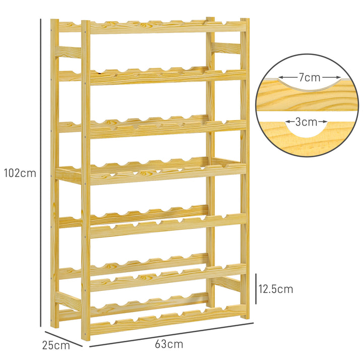 42-Bottle Wooden Wine Rack - Natural Finish - view 3