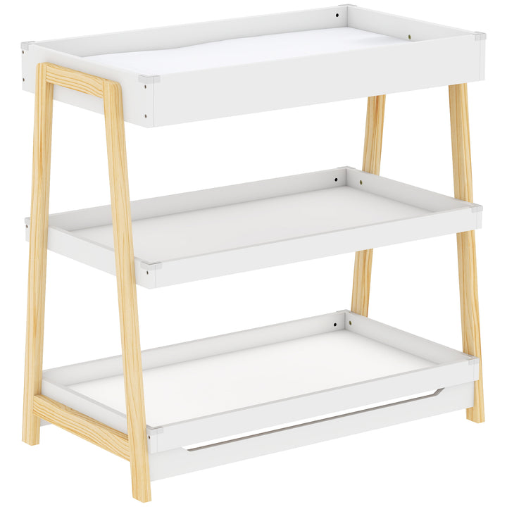 Baby Changing Table with 2 Storage Shelves, Nursery Diaper Changing Un