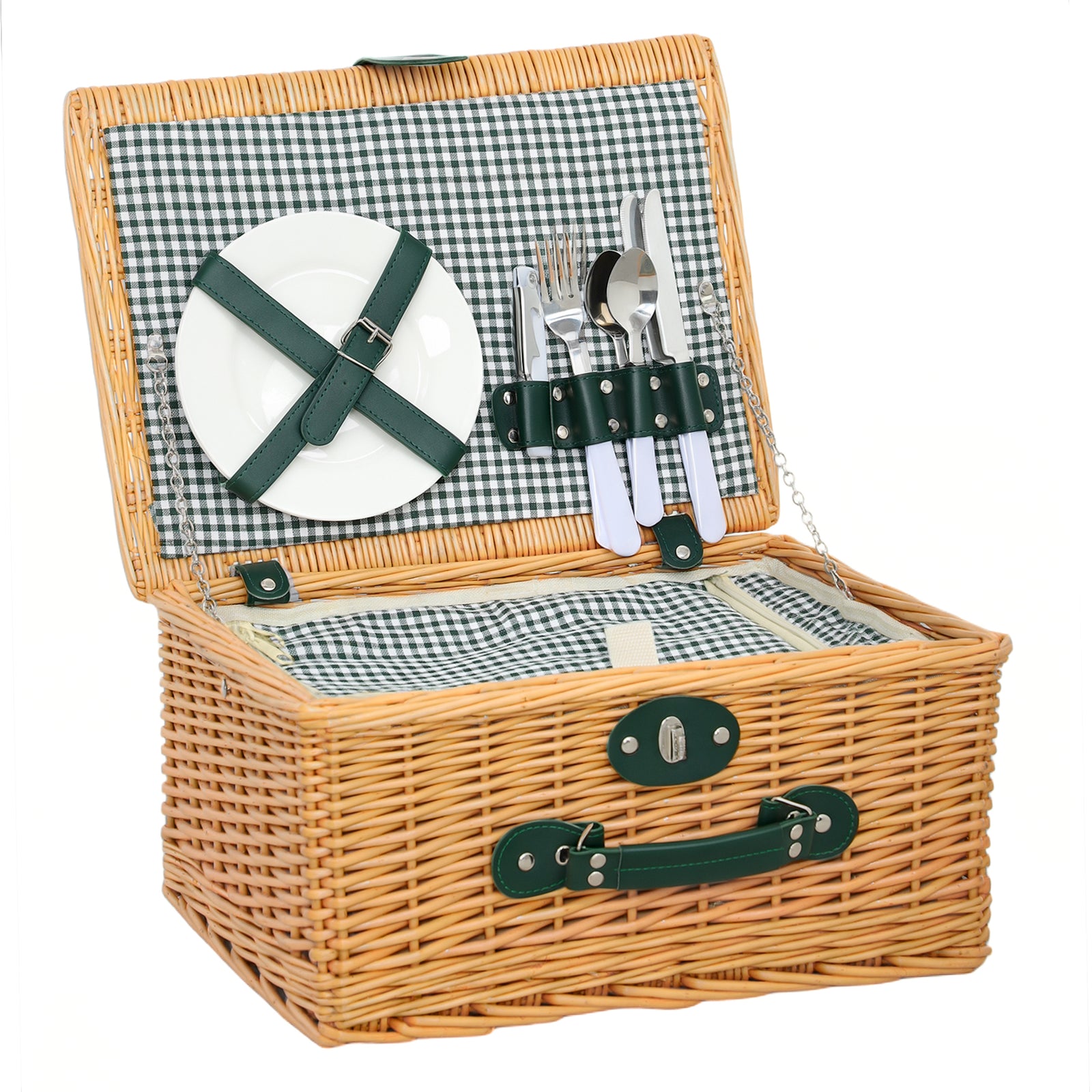 Two-Person Picnic Set, with Wicker Basket