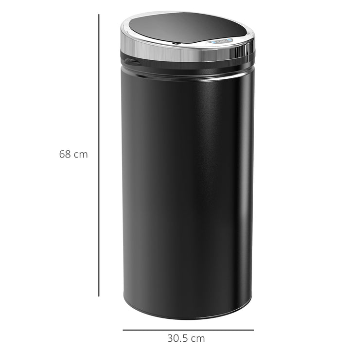 42L Sensor Bin for Kitchen Waste Automatic Dustbin Motion Detection Dustbin Stainless Steel Rubbish Can with Bucket, Black