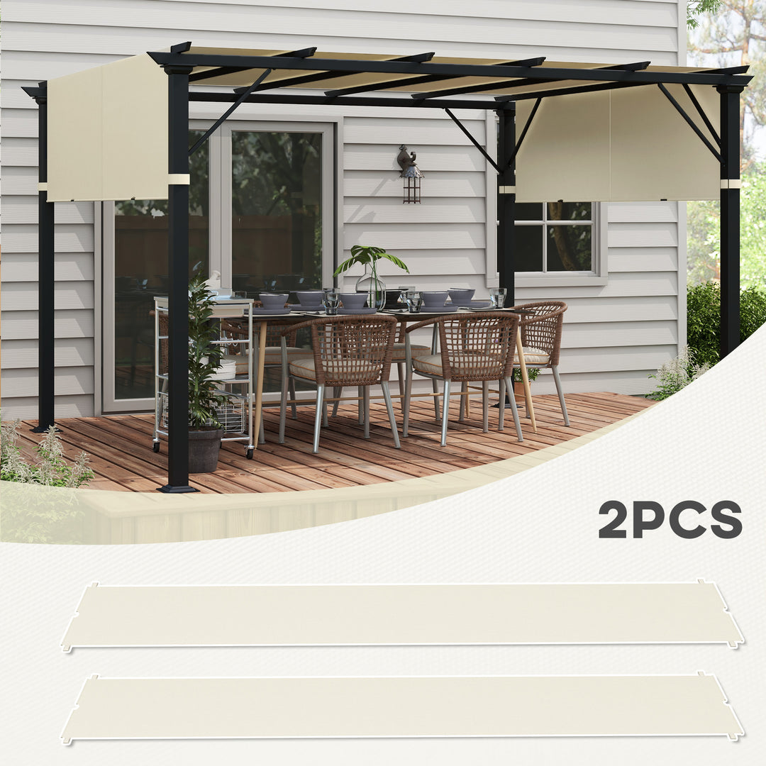 2 Pcs UV Protection Pergola Replacement Canopy, Pergola Shade Cover, Easy to Install, for 3 x 3(m) Pergola, Cream White