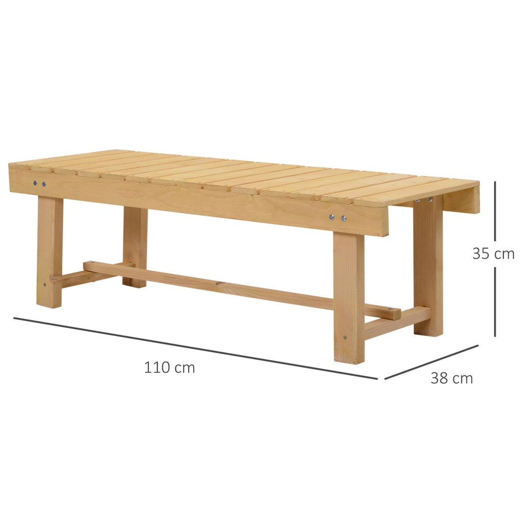 5 Pieces 2-seater Outdoor Indoor Wooden Garden Bench Fir Patio Loveseat, 110L x 38W x 35Hcm, Natural