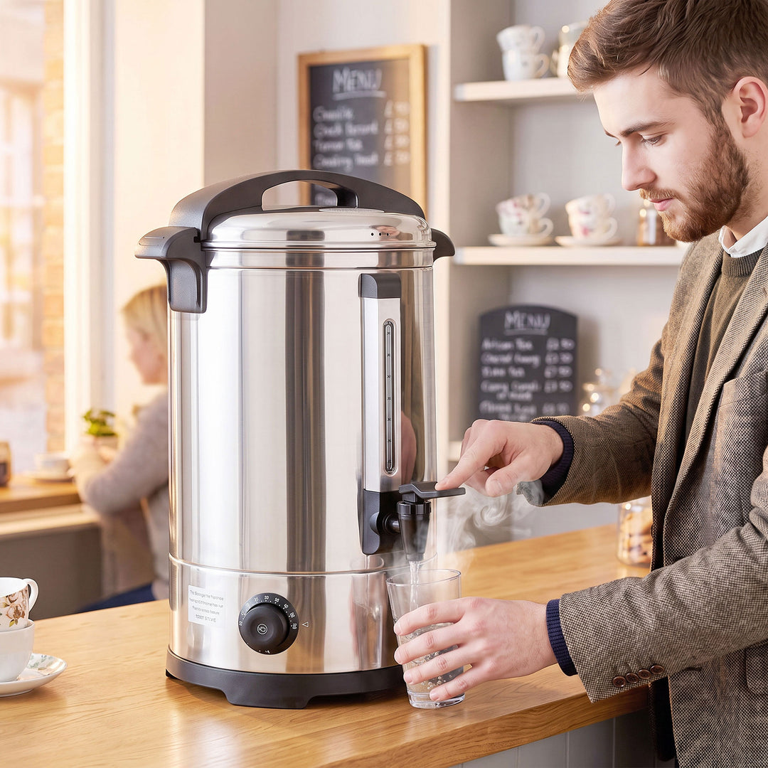 13L Catering Urn, 2500W Stainless Steel Hot Water Boiler Dispenser wit