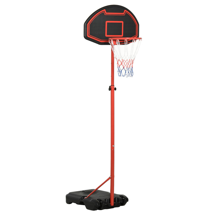 HOMCOM Adjustable Basketball Hoop: Sturdy Steel Frame for Indoor & Outdoor Play, Fun for All Ages, Black and Red | Aosom UK