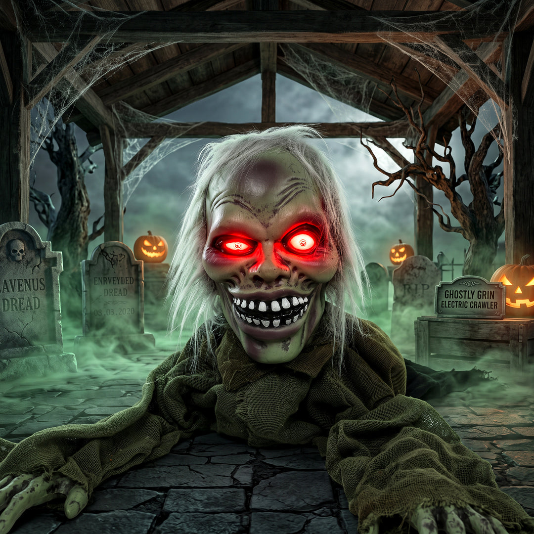 Halloween Decoration Halloween Animatronic Crawling Zombie with Light-