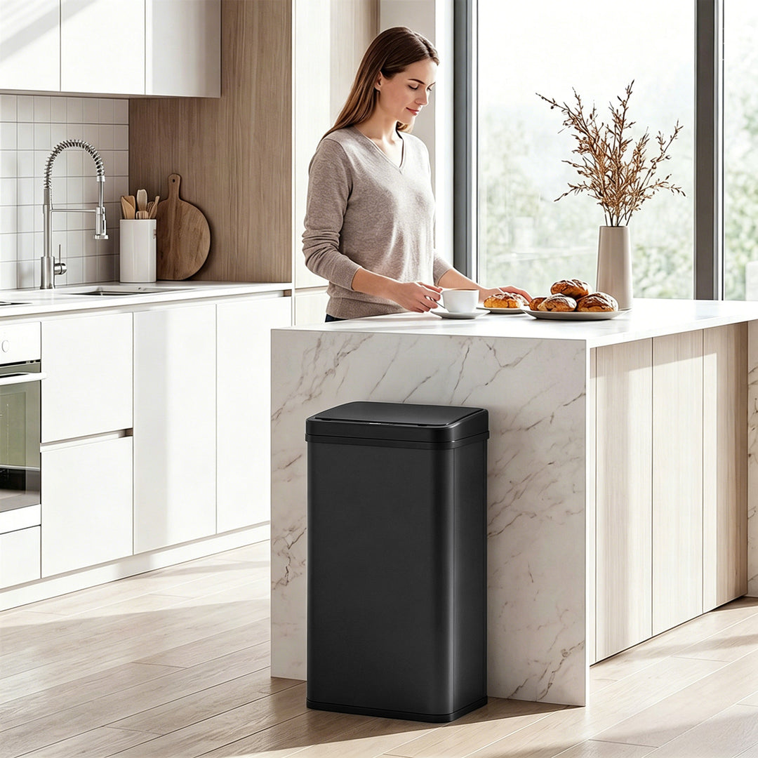 50L Sensor Bin with Soft-Close Lid, Stainless Steel Automatic Touchles
