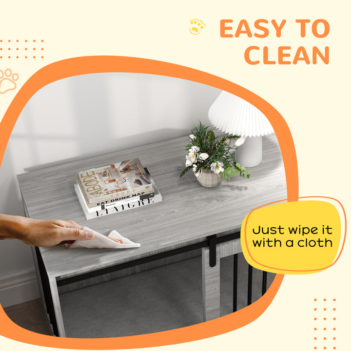 118cm Dog Crate Furniture with Removable Cushion for Extra Large Dogs - Grey
