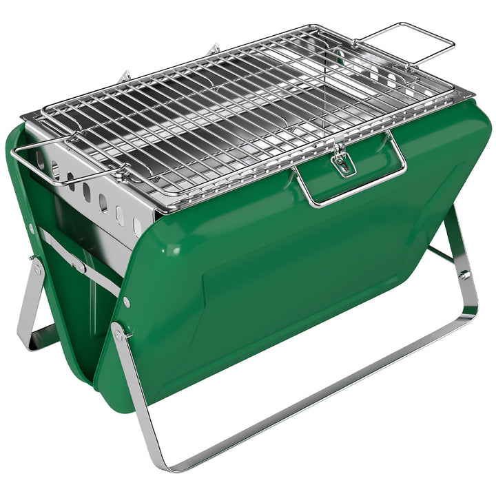 Charcoal BBQ Grill Portable Stainless Steel Barbecue with Tilting Grat