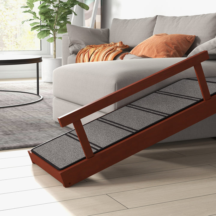 Wooden Dog Ramp with Removable Guardrails, Non-Slip Surface, 125 cm Lo