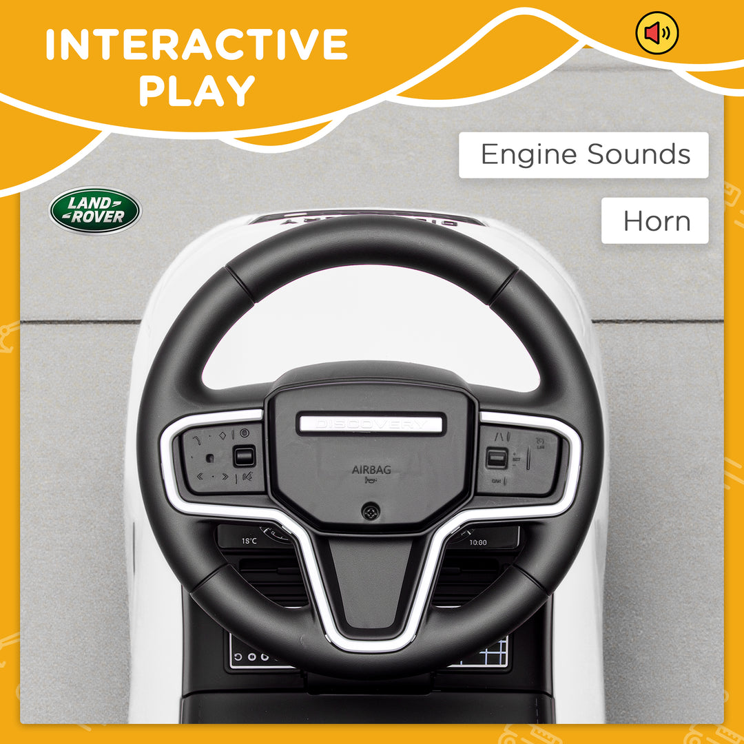 MCL Land Rover Licensed Toddler Ride on Car with Horn, Engine Sounds, Under-Seat Storage, for 18-36 Months, White