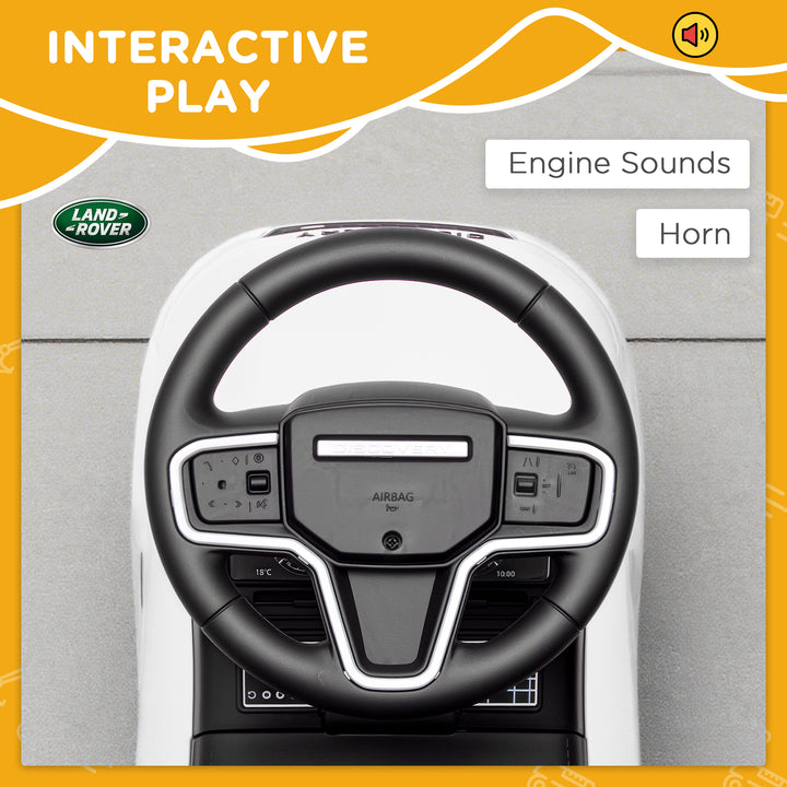 MCL Land Rover Licensed Toddler Ride on Car with Horn, Engine Sounds, Under-Seat Storage, for 18-36 Months, White