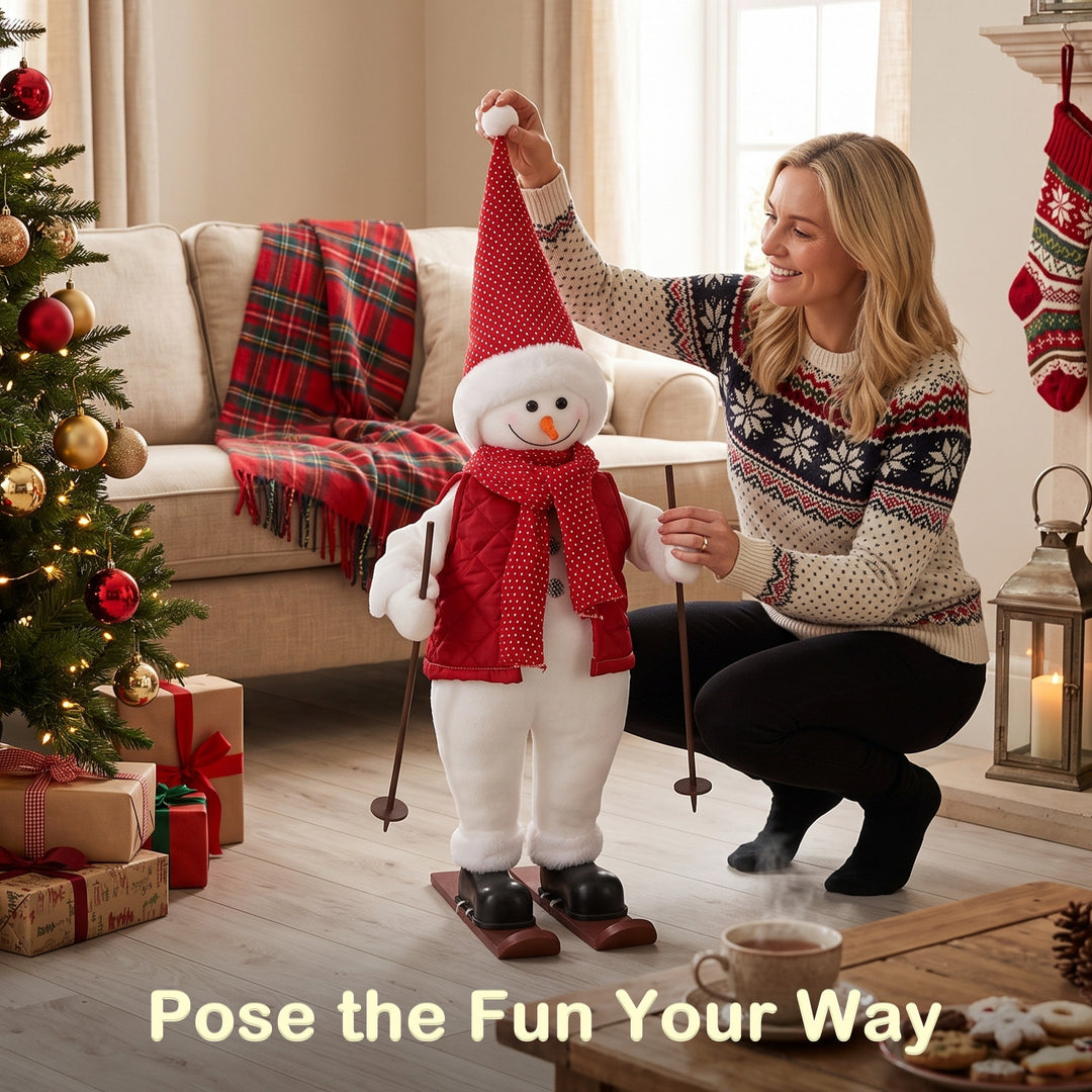 2ft Singing Skiing Santa Claus, Standing Christmas Animated Santa - view 6