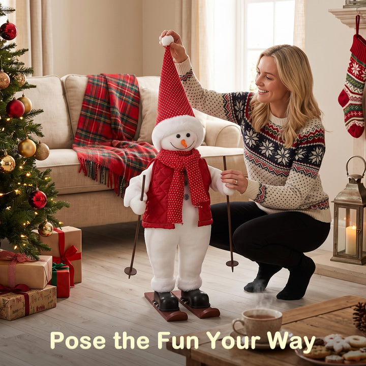 2ft Singing Skiing Santa Claus, Standing Christmas Animated Santa - view 6