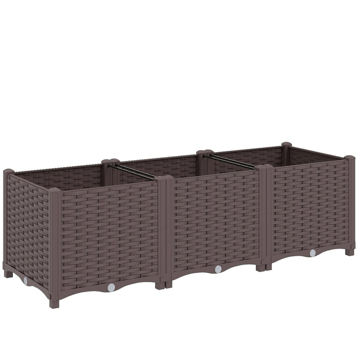 Plastic Raised Garden Bed with Legs, Self Watering Elevated Planter Bo
