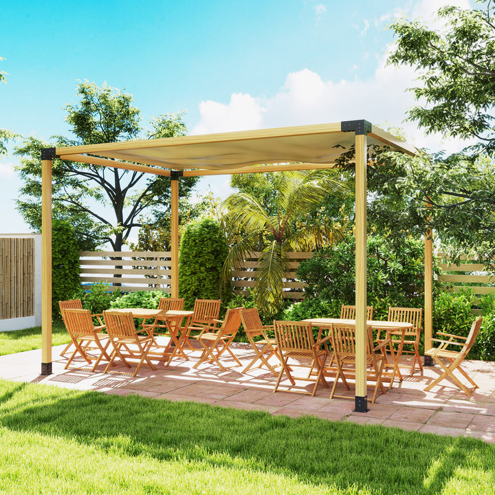 Pergola Kit, DIY Pergola Brackets with 3-Way Pergola Corner Brackets and Post Base for 4" x 4" (Actual 3.6" x 3.6") Lumber, 8 PCS Includes Screws