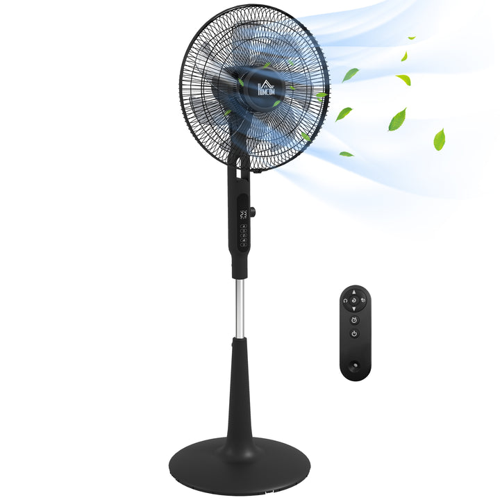 HOMCOM DC Pedestal Fan, 17.5'' Standing Fan w/ 28 Speeds, 3 Modes, 75° Oscillation, 12-Hour Timer, Adjustable Height, Mosquito Repellent | Aosom UK