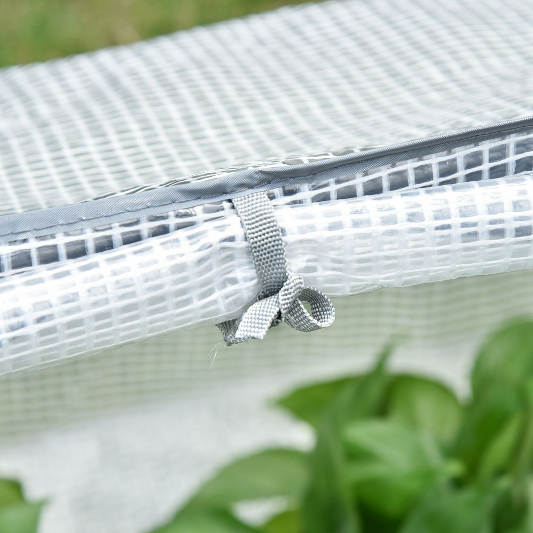 Mini Greenhouse Portable Flower Planter Tomato Vegetable House for Garden Backyard with Zipper 120 x 60 x 60 cm, White