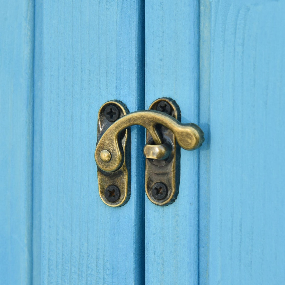 MCL Wooden Shed, Garden Storage Cabinet with Log Store, Waterproof Asphalt Roof and Lockable Door, Narrow Tool Organizer, 130 x 55 x 180 cm