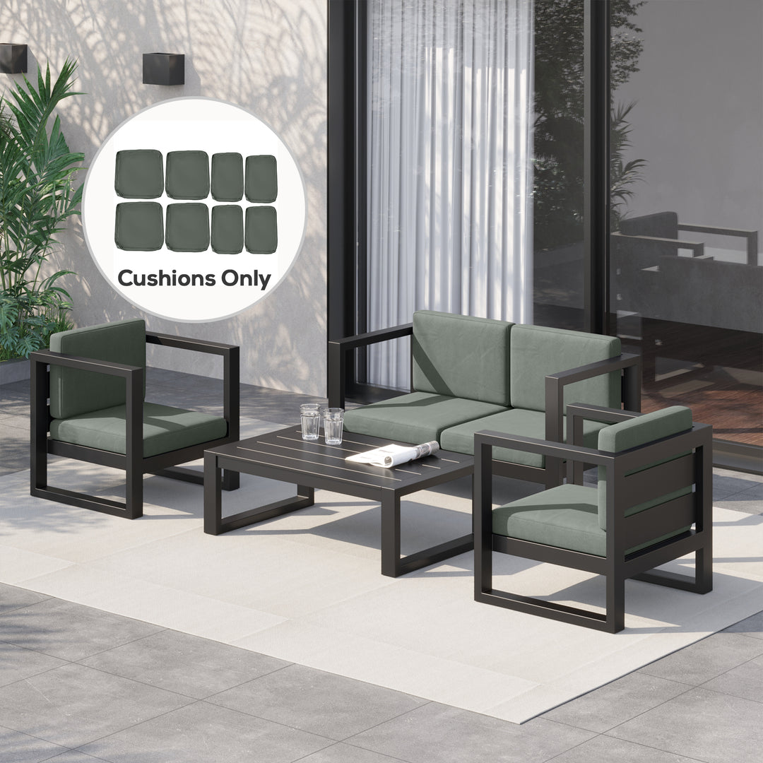 Replacement Cushion Cover Garden Rattan Patio Furniture Seat Cover Polyester Outdoor Deep Grey- No Cushion Included