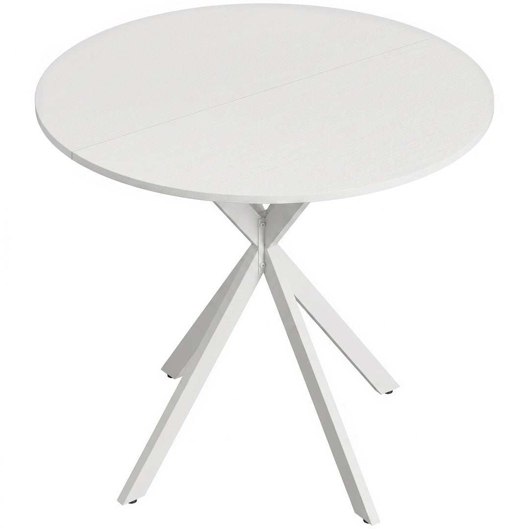 80cm Industrial Round Dining Table - White
