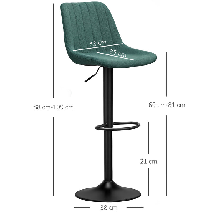 Set of Two Chenille-Feel Tub Bat Stools - Green