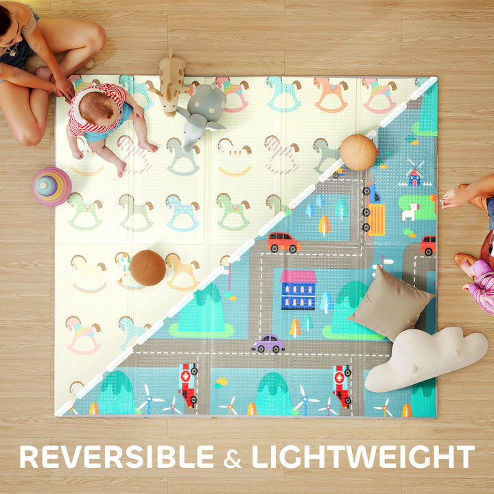 MCL Foldable Double-Sided Baby Play Mat, for Toddlers, Bedrooms, Nurseries, Playrooms