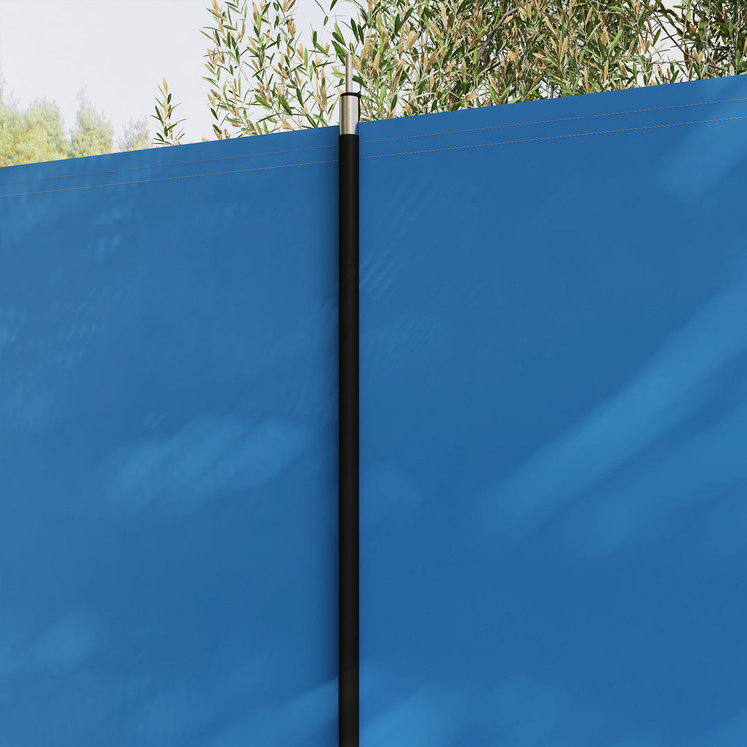 4 Pole Camping Windbreaks, Beach Wind Shield Shelter with Carry Bag and Steel Poles, Outdoor Caravan Privacy Shield, 540cm x 150cm, Blue