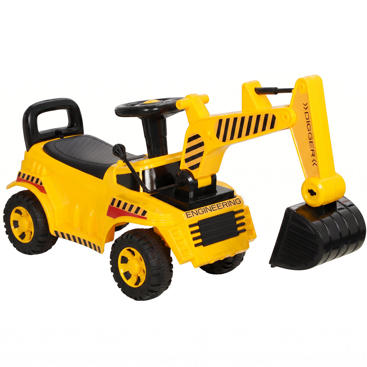 Kids Ride on Digger, Toddler Construction Toy Car with Security
