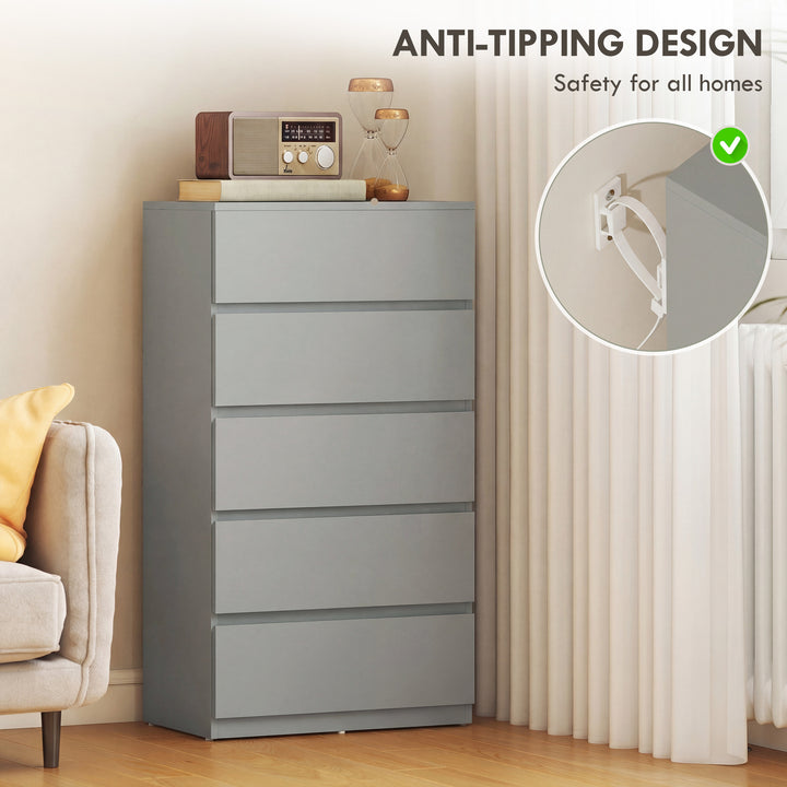 Chest of Drawers, 5-Drawer Storage Cabinets, Modern Dresser, Storage D