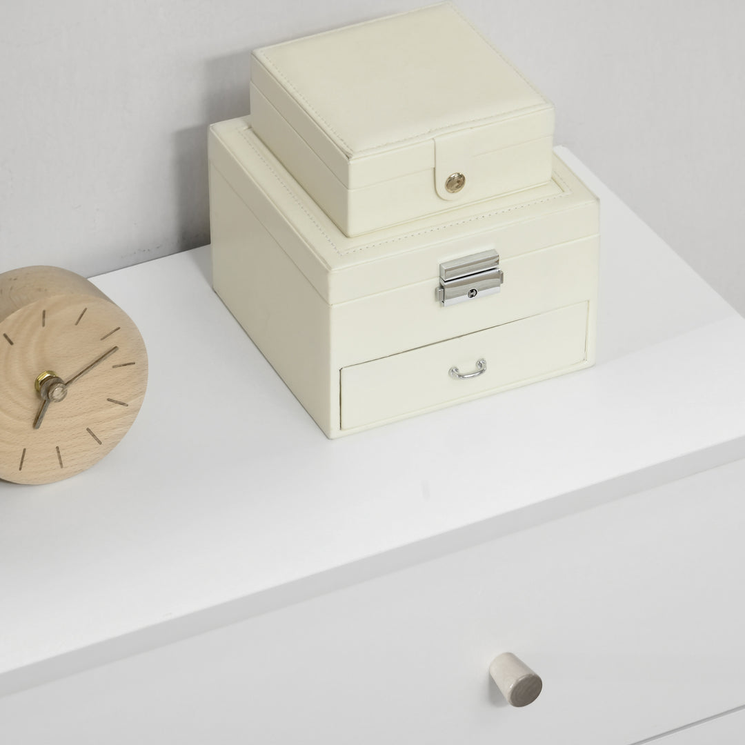 MCL Chest of Drawers, 3-Drawer Storage Organiser Unit with Wood Legs for Bedroom, Living Room, White