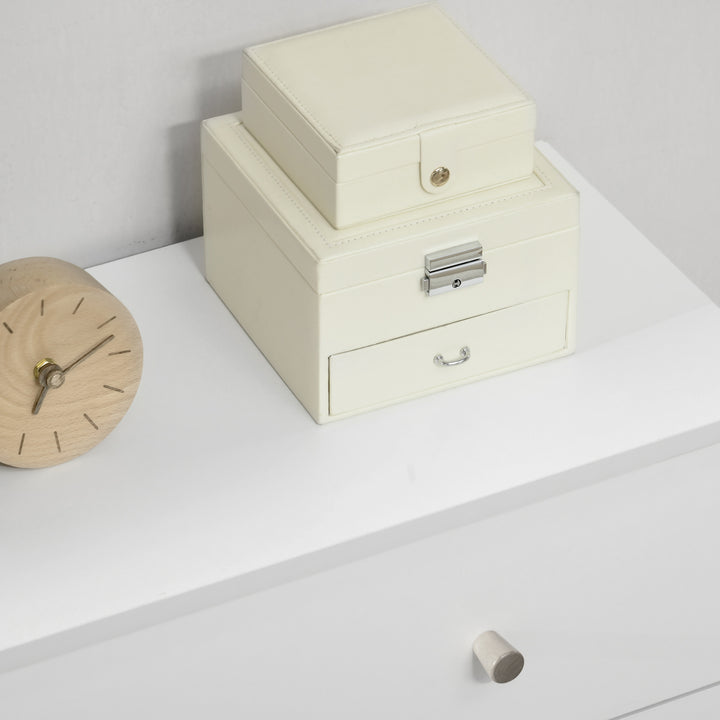 MCL Chest of Drawers, 3-Drawer Storage Organiser Unit with Wood Legs for Bedroom, Living Room, White