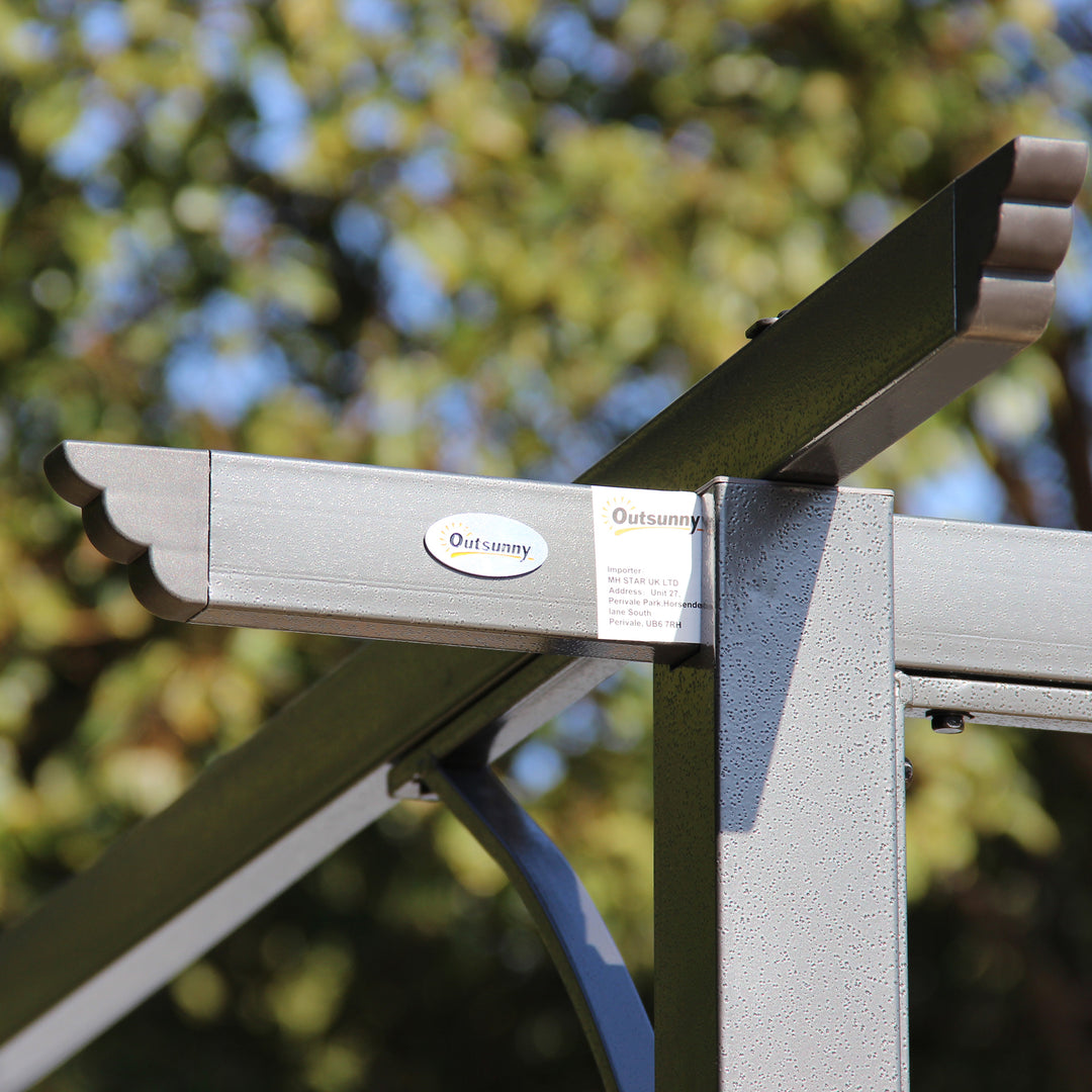 MCL 3.5 Sliding Pergola Canopy Metal Pergola Retractable Canopy for Garden Shade, Grey