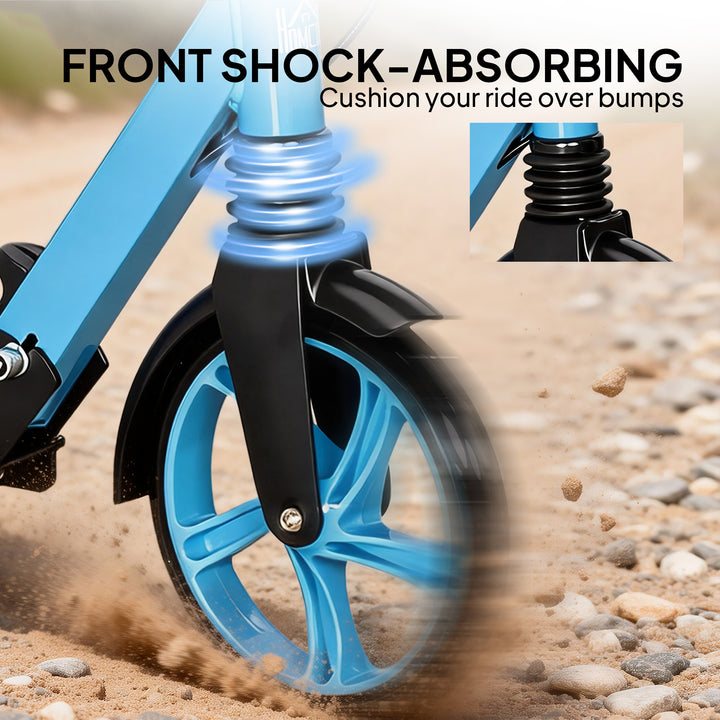 One-click Folding Kick Scooter for 14+ w/ Adjustable Handlebar, Push S