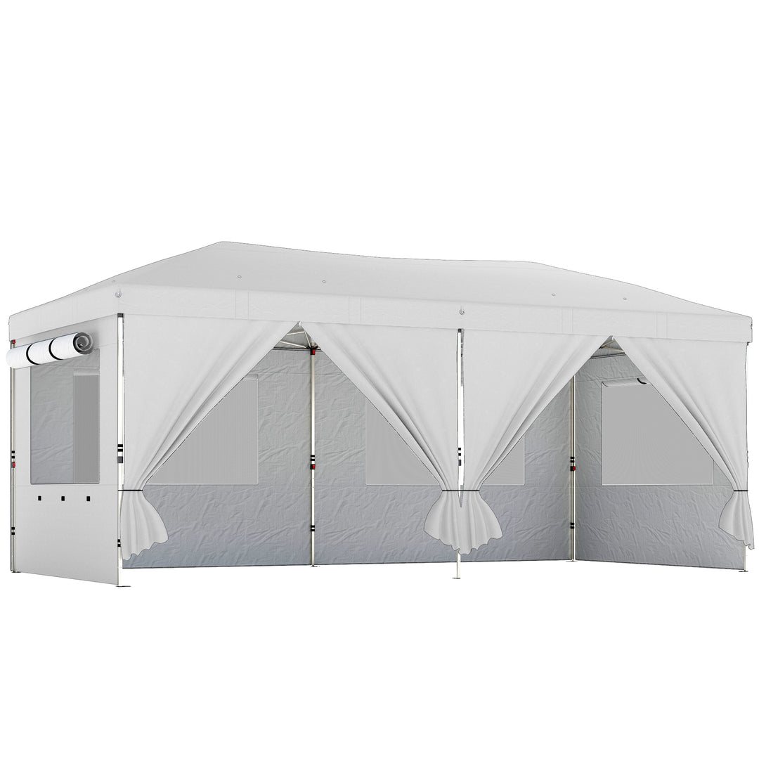 3 x 6 m Pop Up Canopy with UV50+ Protection Garden Gazebo with 6 Sidew