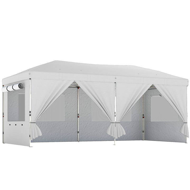 3 x 6 m Pop Up Canopy with UV50+ Protection Garden Gazebo with 6 Sidew