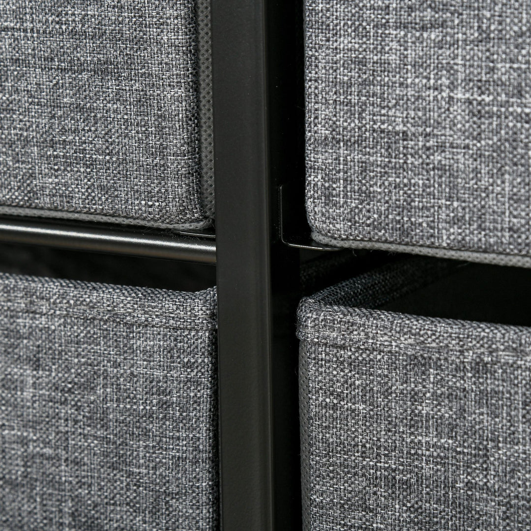 MCL Chest of Drawers with 7 Foldable Drawers, 3-Tier Fabric Bedroom Dresser, Clothes Storage Unit for Bedroom, Living Room, Grey