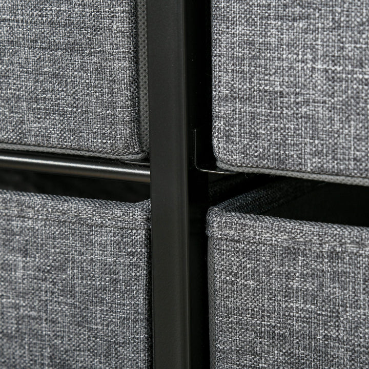 MCL Chest of Drawers with 7 Foldable Drawers, 3-Tier Fabric Bedroom Dresser, Clothes Storage Unit for Bedroom, Living Room, Grey