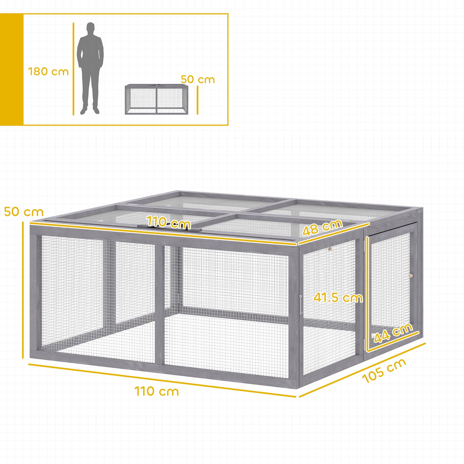Rabbit Hutch Outdoor, Foldable Guinea Pig House with Openable Top, for