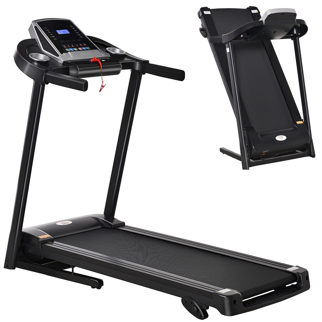 MCL Folding Treadmill, 2.0HP Incline Treadmill Running Machine, 12.8 km/h, with LED Display, Manual Incline, 12 Preset Programs, Drink & Phone Holder for Home Gym Fitness