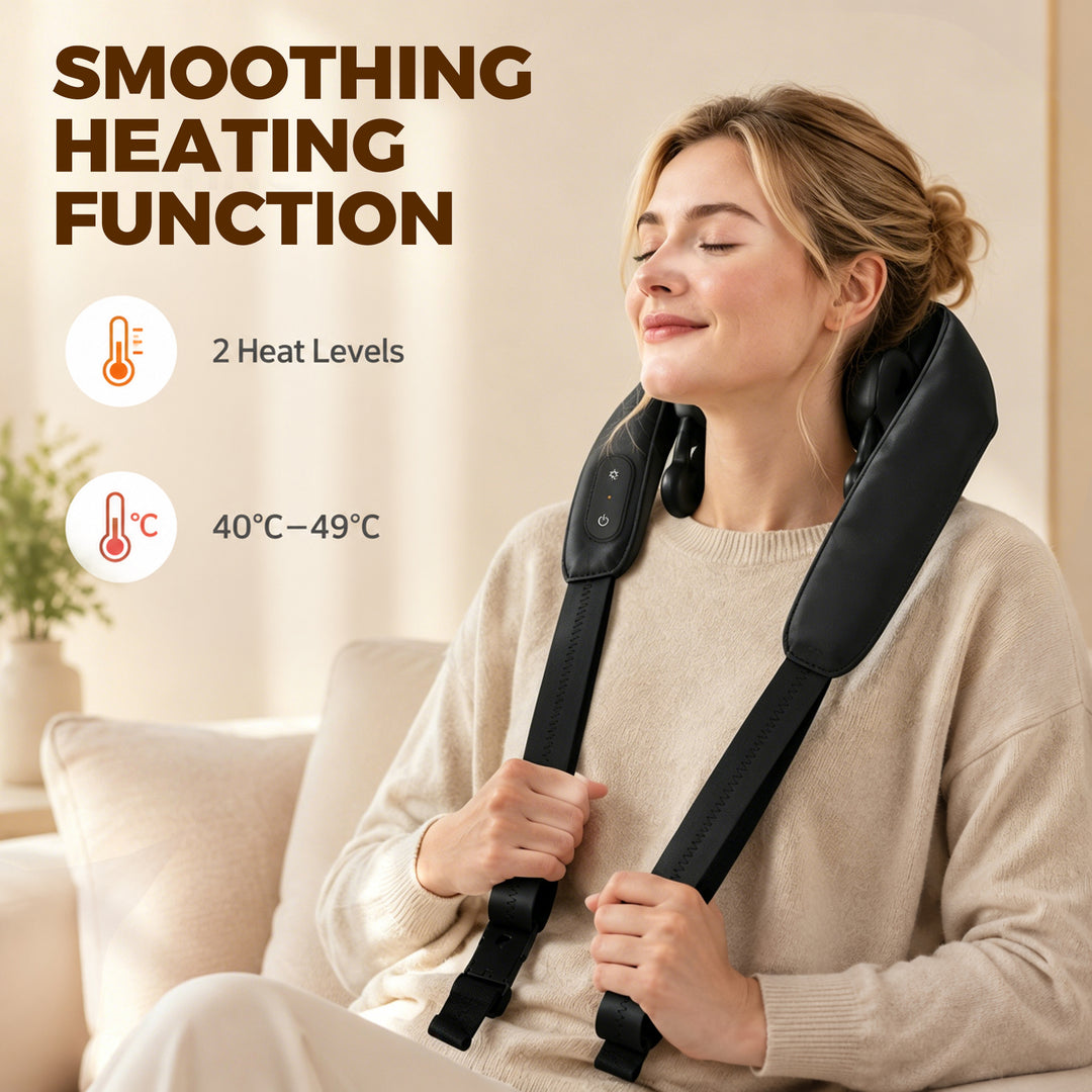 Cordless Neck Massager with Heat, Deep Tissue 4D Shiatsu Neck and Shou
