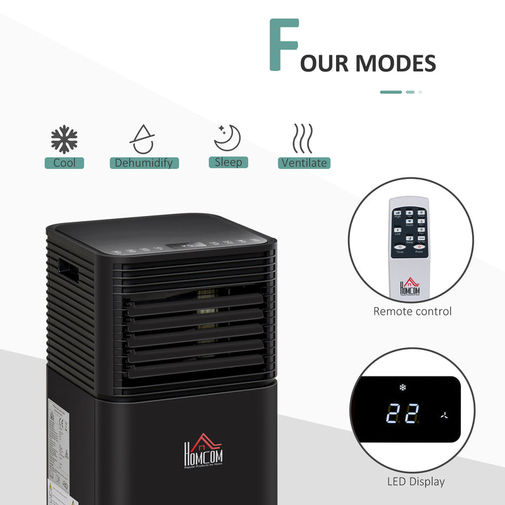5000 BTU 4-In-1 Portable Air Conditioner Unit Cooling Dehumidifying Ventilating for Room up to 18m², with Fan, Remote, 24H Timer, Window Mount Kit, R290, A Energy Efficiency